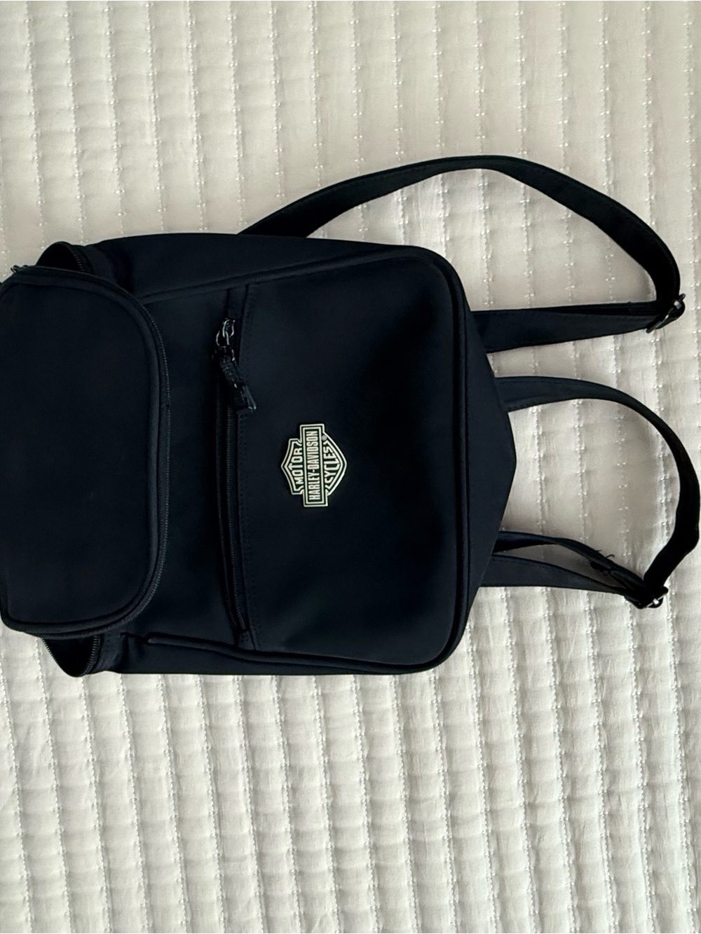 Harley-Davidson Black Compact Backpack with Logo Patch